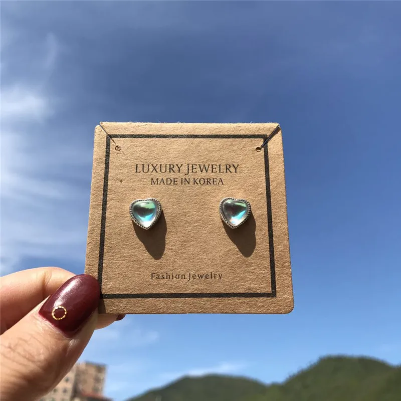 

Moonstone Teardrop Earrings White Round Opal Heart Drop Dangle Earrings for Women Wholesale Jewelry Christmas Gift