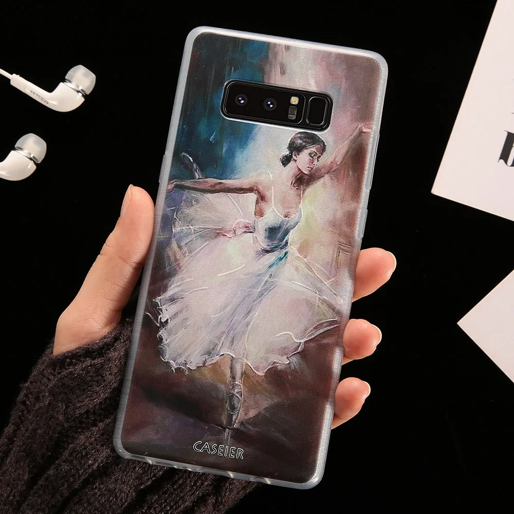 Caseier балетный чехол для телефона Samsung Galaxy S6 S7 Edge S8 Plus Note 8 Чехлы девочек