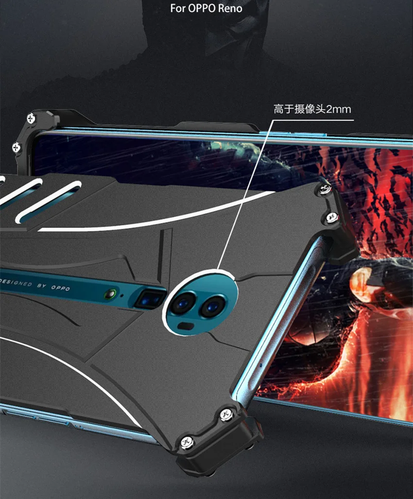 For OPPO Reno Case R-JUST Batman Luxury Aluminium Metal Case For OPPO Reno Phone Cover Coque  (8)