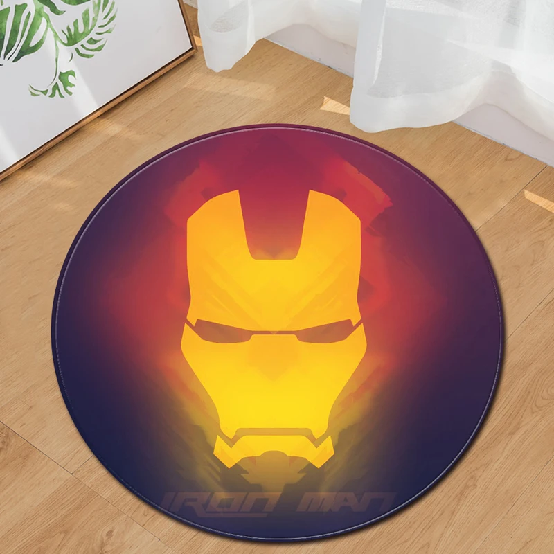 

EHOMEBUY 2018 New Carpet Iron Man Round Carpet Home Hotel Bedroom Mats Living Room Floor Decoration Foot Pads Carpets Round