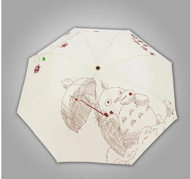 

1 pc white painting Kawaii Cartoon my neighbor Totoro High Quality Windbreak Extreme Popularity Creative Outdoor Umbrella