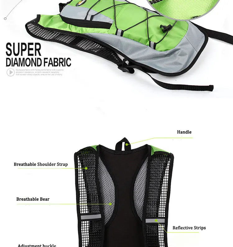Походная модная сумка для воды, гидратационный рюкзак для пеших прогулок, скалолазания, бега, спортивная сумка для воды, мягкая фляга