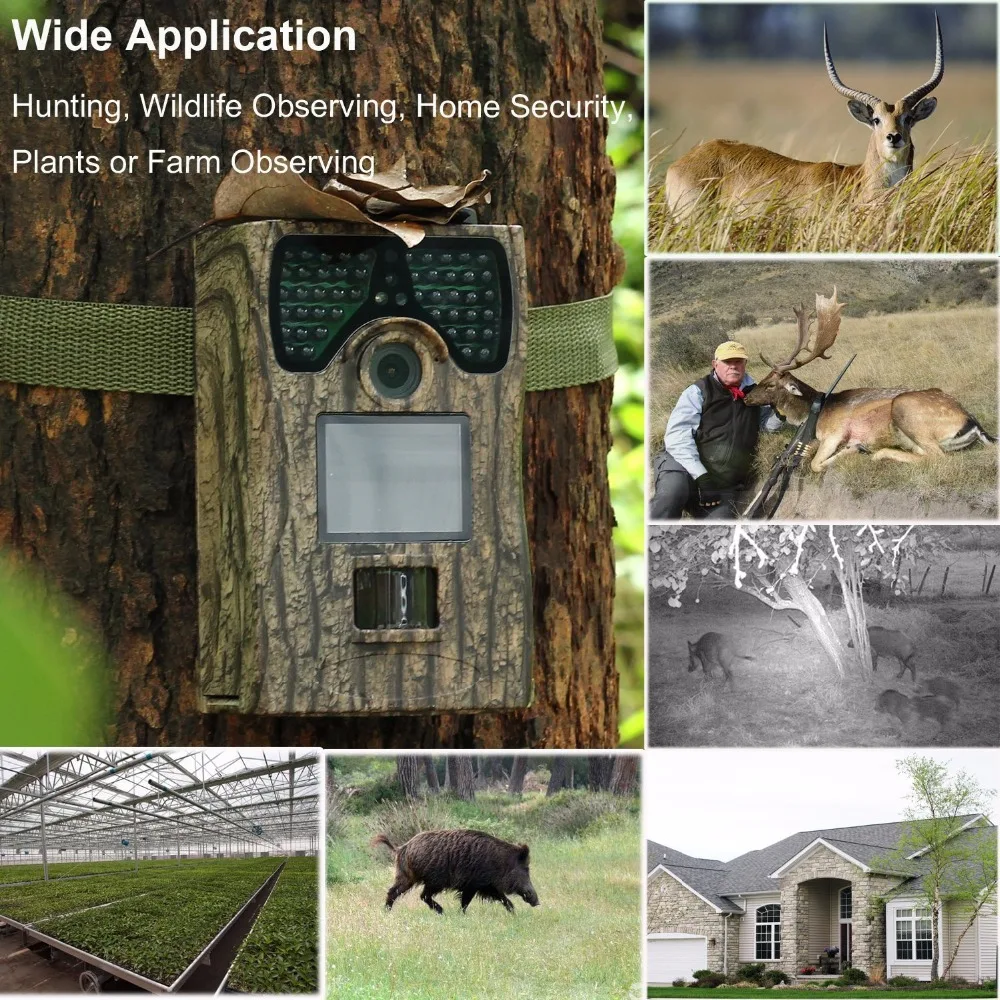 Hunting camera HD 12MP 1080P Hunting Trail Camera Animal Photos Trap 48pcs IR LEDs Night Vision Scouting Wildlife Game Cameras (4)