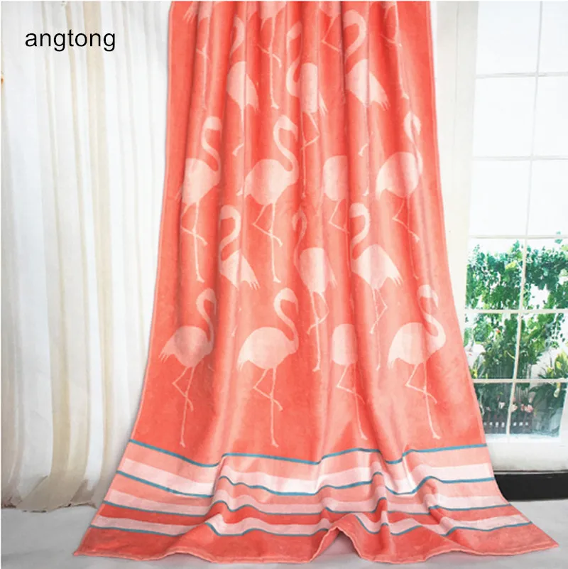 

1PC 180X105cm beach towel European and American flavour flamingo yarn dye jacquard extra large thicken bath towel CR-T22