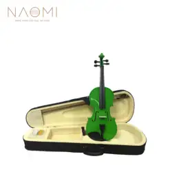 NAOMI Скрипки 4/4 3/4 1/2 1/4 1/8 акустическая Скрипки + Ccase + галстук-бабочка + канифоль зеленый цвет для начинающих студентов
