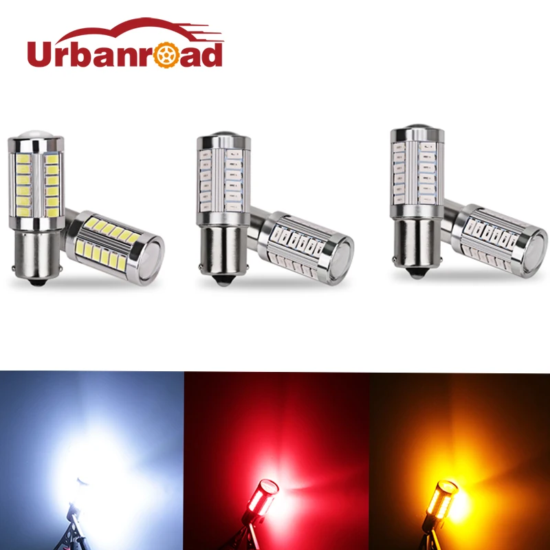 Urbanroad 10x1156 Ba15s светодиодные лампы Автомобильные стоп сигналы DRL 1156 p21w 33 Led 5630 5730