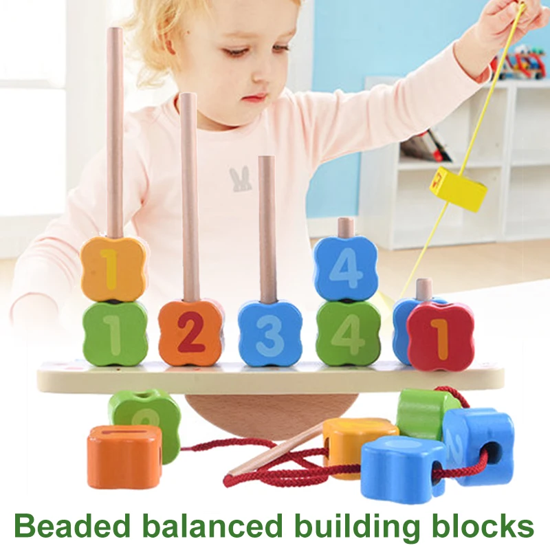Сбалансированный блок игрушка бисерные игрушки деревянные бусы Kidsroom безопасный Материал практические способность начала прочный