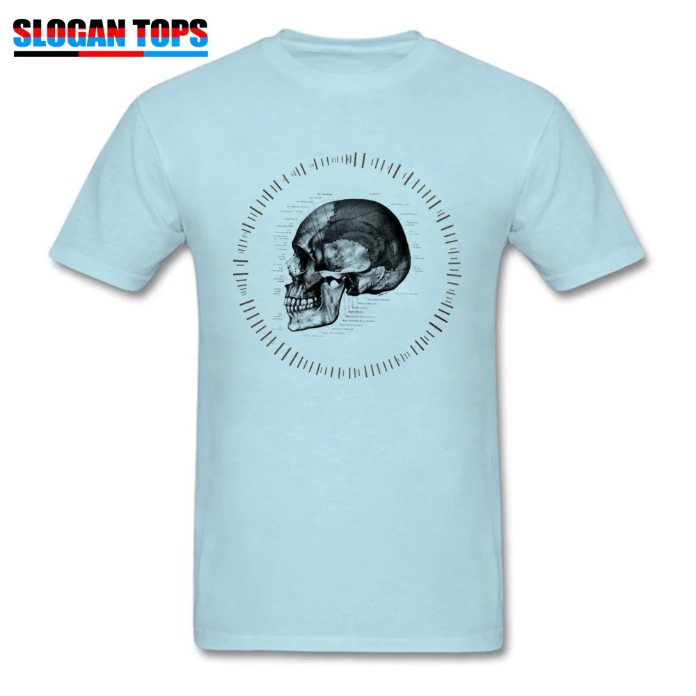 Sun Skull Retro Normal T Shirt Round Collar VALENTINE DAY 100% Cotton Short Sleeve Tshirts for Men Custom Tee-Shirt Sun Skull light