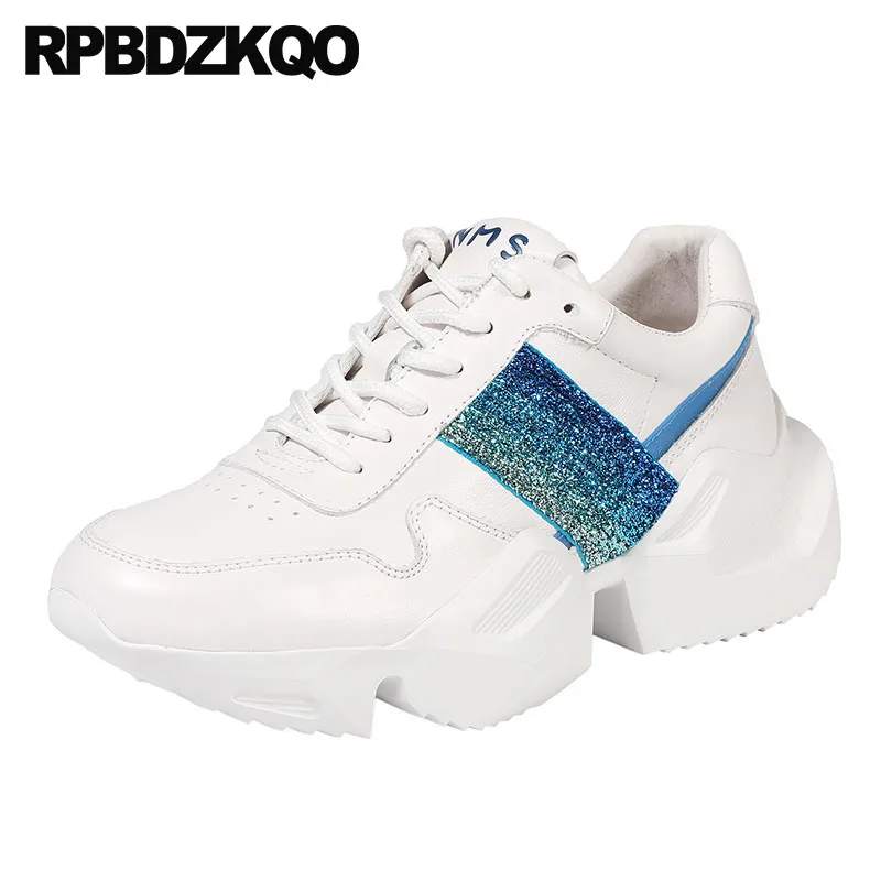 

Women Flats Silver Glitter Metallic Sneakers Designer Shoes China Platform Creepers Brand White Trainers Genuine Leather Sequin