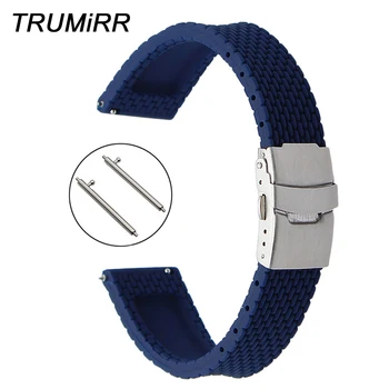 

Quick Release Silicone Rubber Watch Band Wrist Strap for Moto 360 2 42mm Men Gear S2 Classic R732 R735 Pebble Time Round 20mm