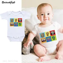 Мультфильм творческий новорожденных боди мода младенческой ползунки 0-24Months летние для мальчиков девочек Sunsuits детские халаты футболки