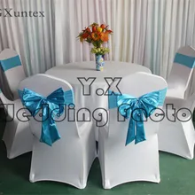 Горячая лайкра спандекс стул полоса с атласным бантом украшения для крышки стула с использованием