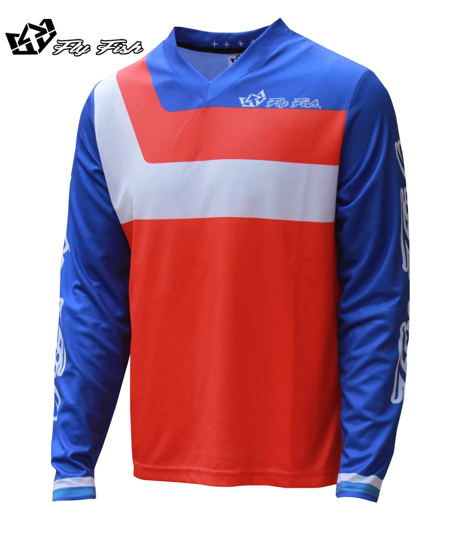 FLY FISH RACING GP Jersey Prisma Orange MX мотокросса бездорожья MTBDH Горные Джерси MX MTB футболка Джерси велосипед Велоспорт