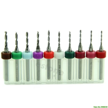

10Pcs 1.1mm to 2.0mm PCB Print Circuit Board Carbide Micro Drill Bits Set Tool