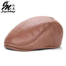 Joymay Новинка плотная PU береты Кепки s с мехом внутри для Для мужчин Повседневное остроконечные кепки-береты Шапки Кепка с якорем Y018