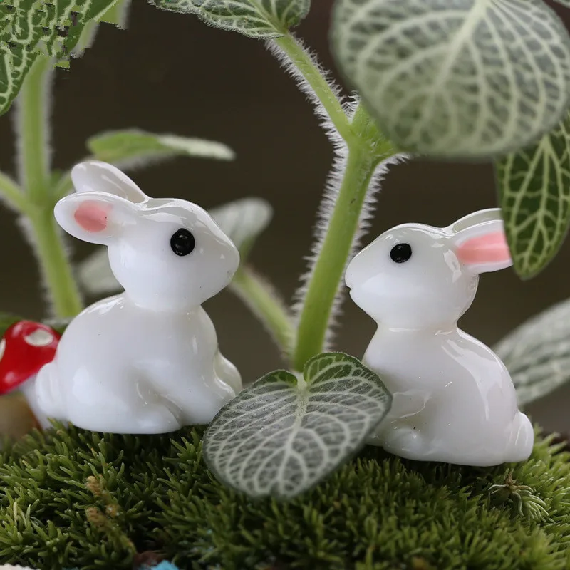 

New Home Decoration 10pcs Mini Rabbit Garden Ornament Miniature Figurine Plant Pot Fairy Cute Decoration