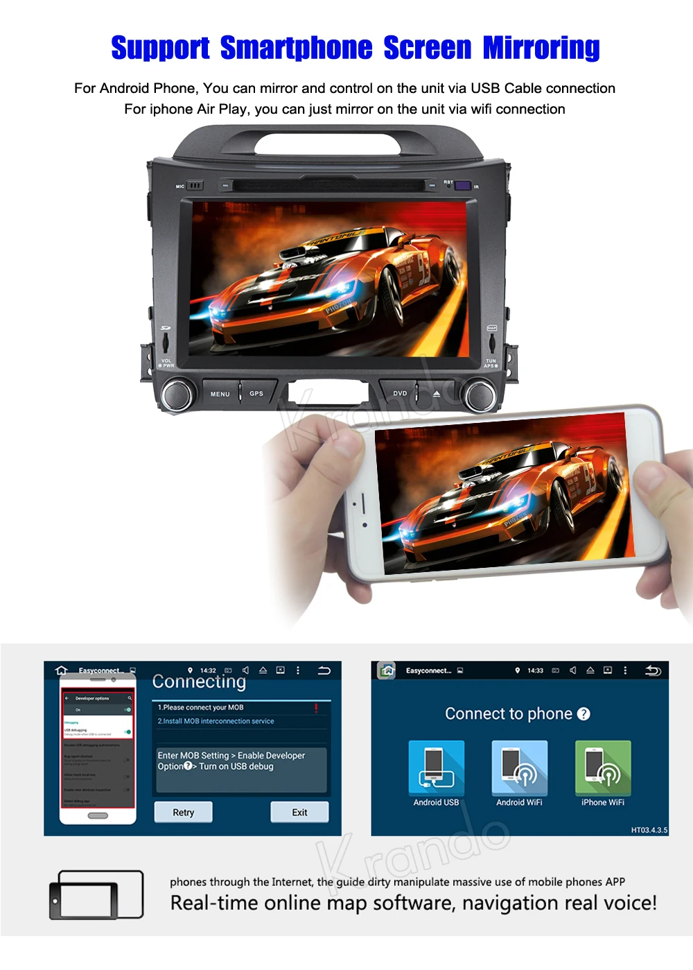 Discount Krando 8" Android 9.0 car navigation multimedia system for Kia Sportage 2010-2014 audio radio gps dvd player 4
