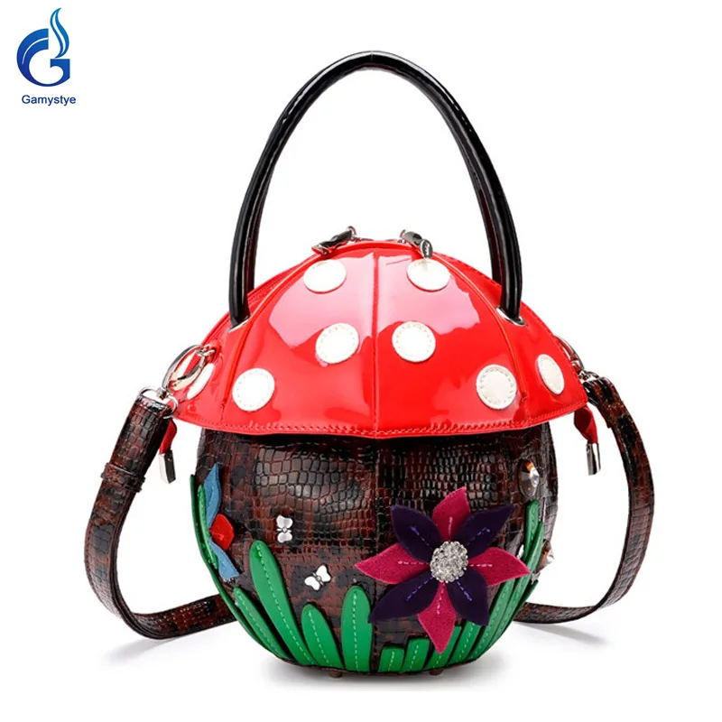 

2017 new fun mushroom style diamond Flowers bags women Messenger Single shoulder bags Handbags Famous Brand Ladies Designer Bags