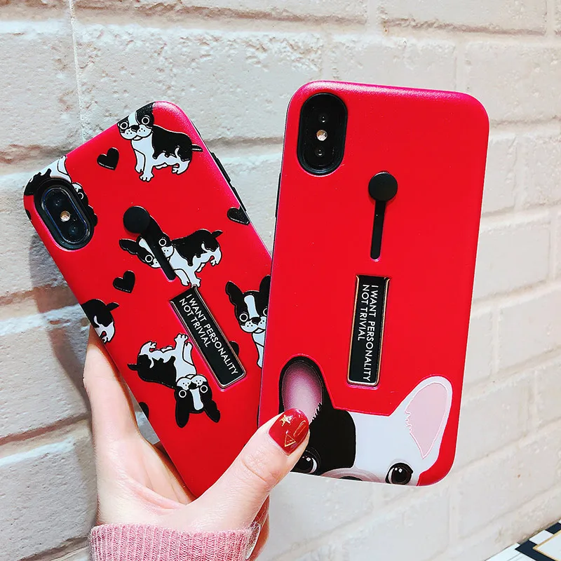 Чехлы с рисунком Красной собаки Cyato для iphone X чехол держателем телефона 6 6s 7 8 plus
