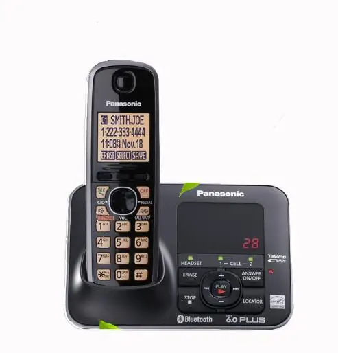 Bluetooth Fuction DECT 6,0 цифровой беспроводной стационарный телефон с системой ответа ID вызова Handfree Домашние беспроводные телефоны Черный - Цвет: One handset