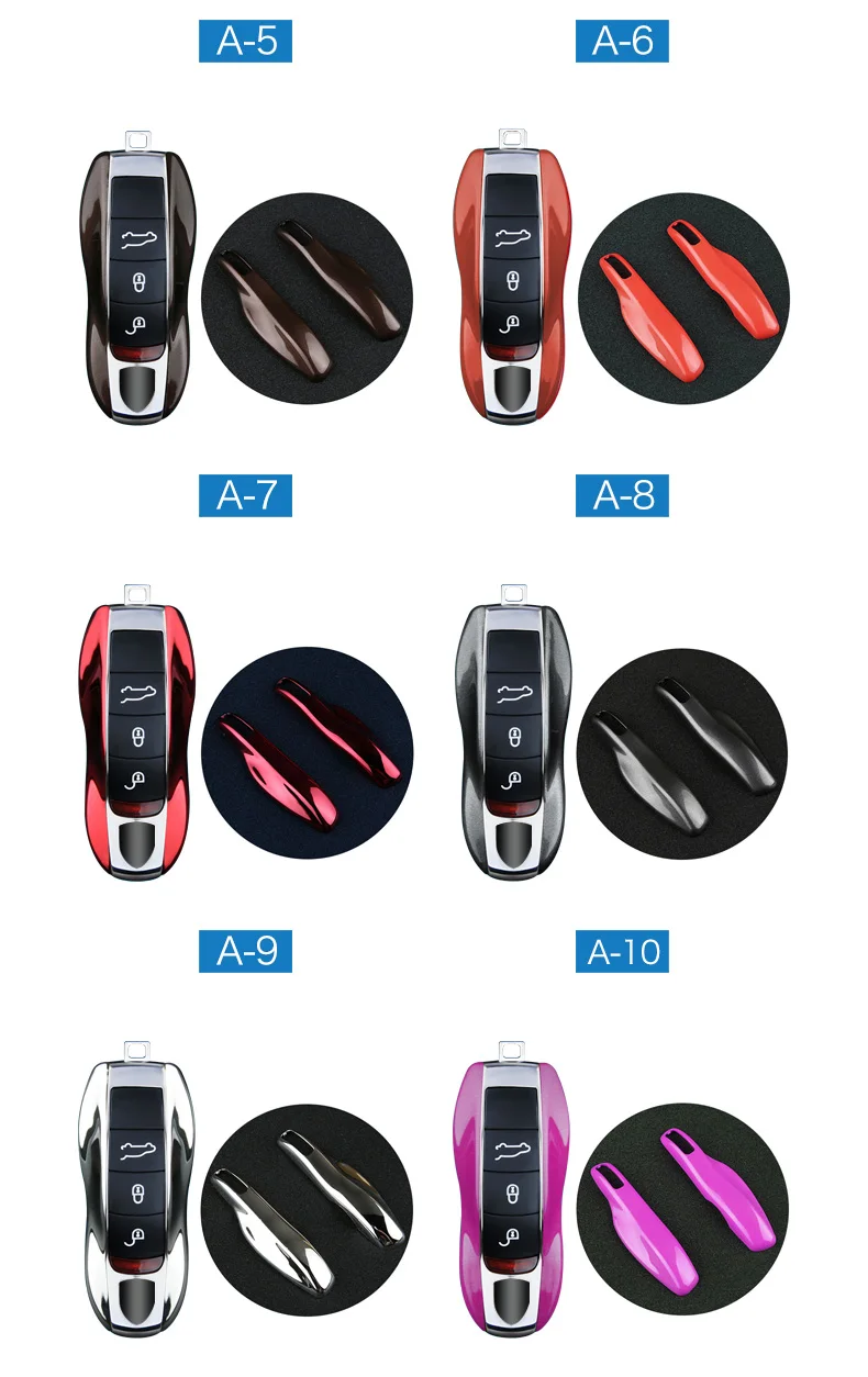 Airspeed 3pcs Car Key Case Key Cover Shell for Porsche Panamera Macan Cayenne Carrera Boxster Cayman 911 970 981 991 Accessoires (6)