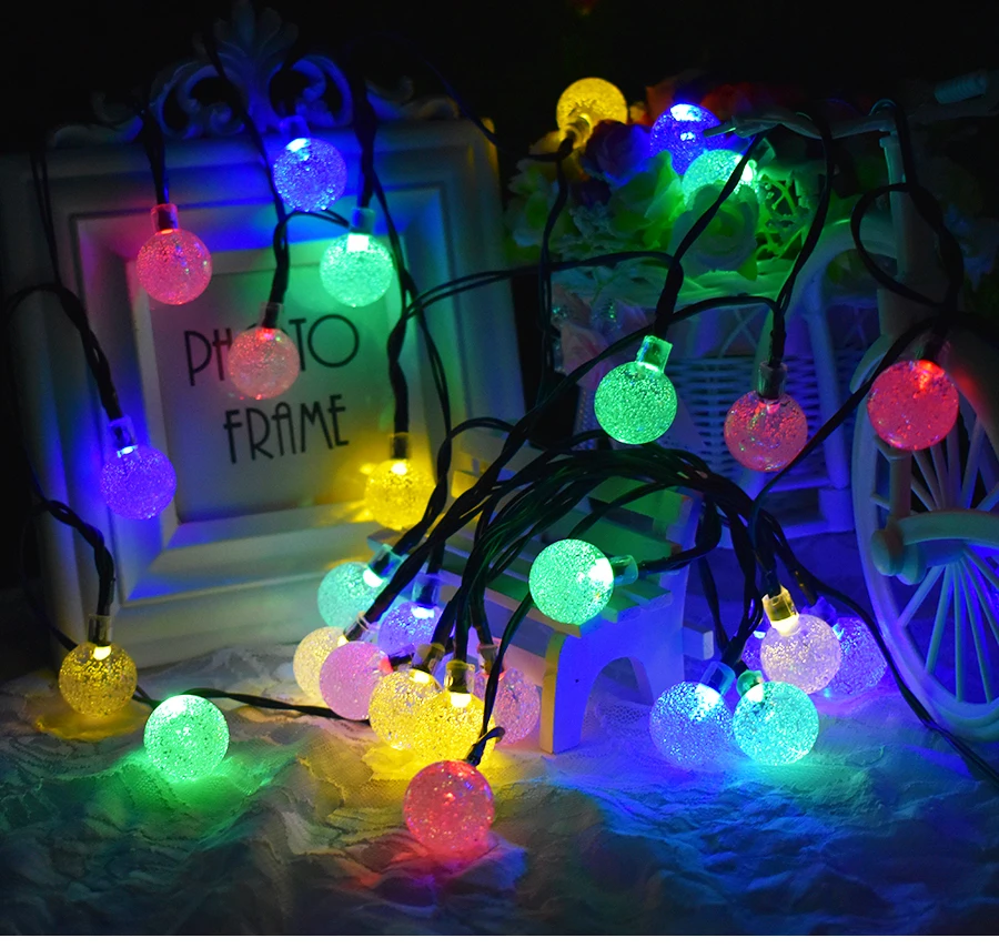30 светодиодный светильник на солнечной батарее, уличный хрустальный шар, освещение для рождественских елок, сада, патио, свадебных и Праздничных Украшений