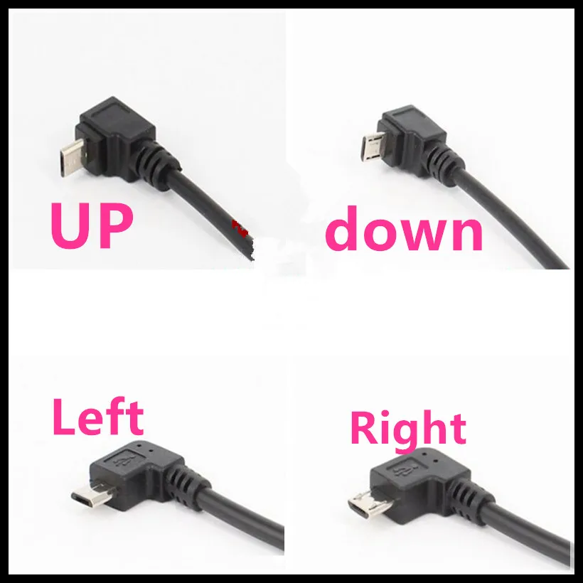 Вверх и вниз 90 градусов Угловой Micro USB 2 0 штекер-гнездо Удлинительный кабель 3 м 30
