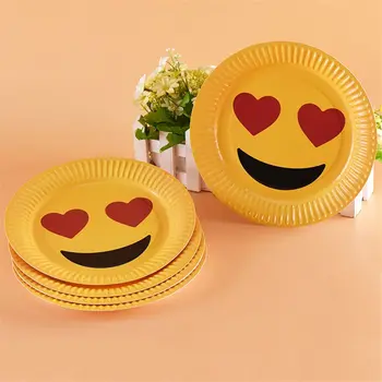 

500pcs/lot 9 inch Funny face and environmental protection disposable paper plate kids happy birthday party supplies
