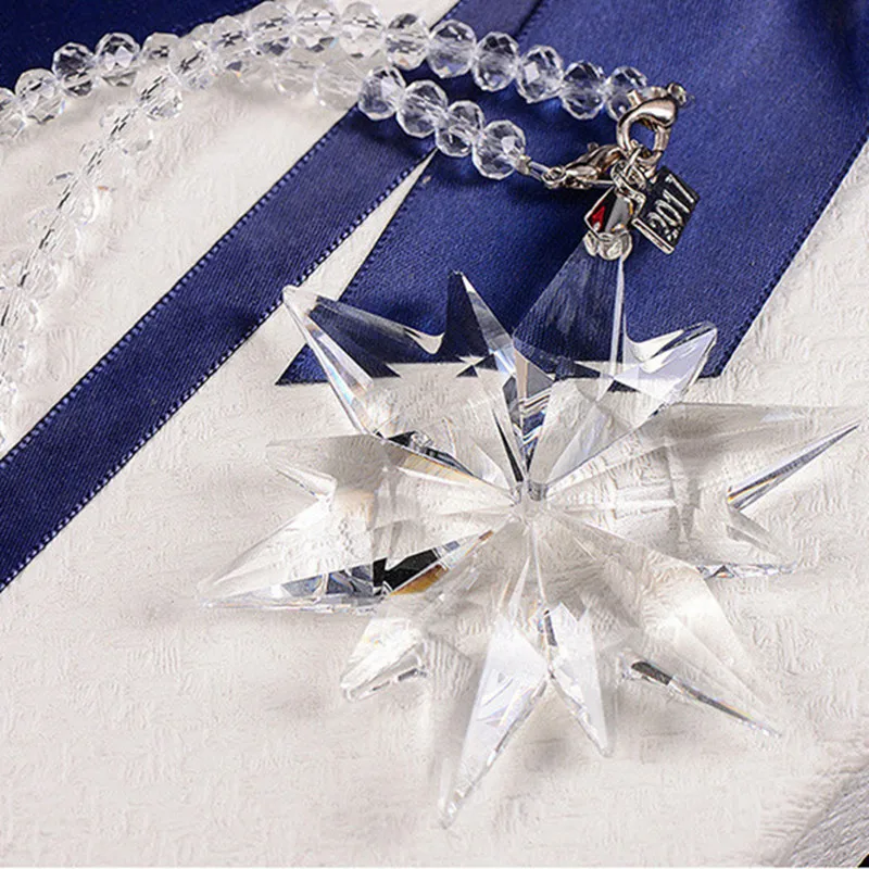 80*220 мм Diy k9 Кристальный красивый висячий орнамент Снежинка прозрачное Кристальное садовое солнцезащитное украшение Рождественская елка