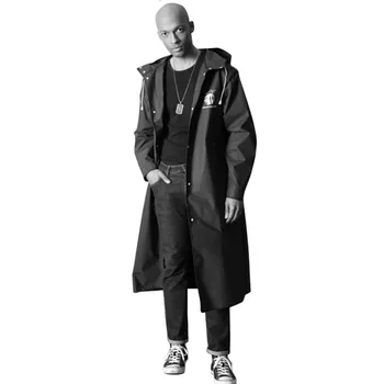 

Windbreaker Stylish Black Adult Raincoat Alan Walker Pattern Outdoor Men's Long Style Hiking Poncho Environmental Rain Coat XX2