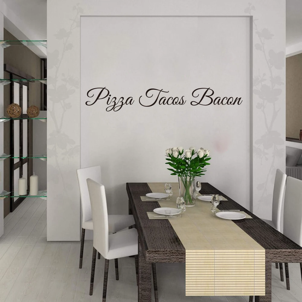 Pizza Tacos Bacon Kitchen Wall Sticker Italian Restaurant Food Pizzeria Wall Decal Dinning Room Cooker Live Love Laugh Spoof