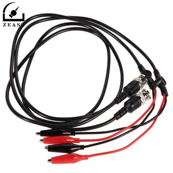 

2Pcs 110cm BNC Q9 to Dual Alligator Clip Oscilloscope Test Probe Leads