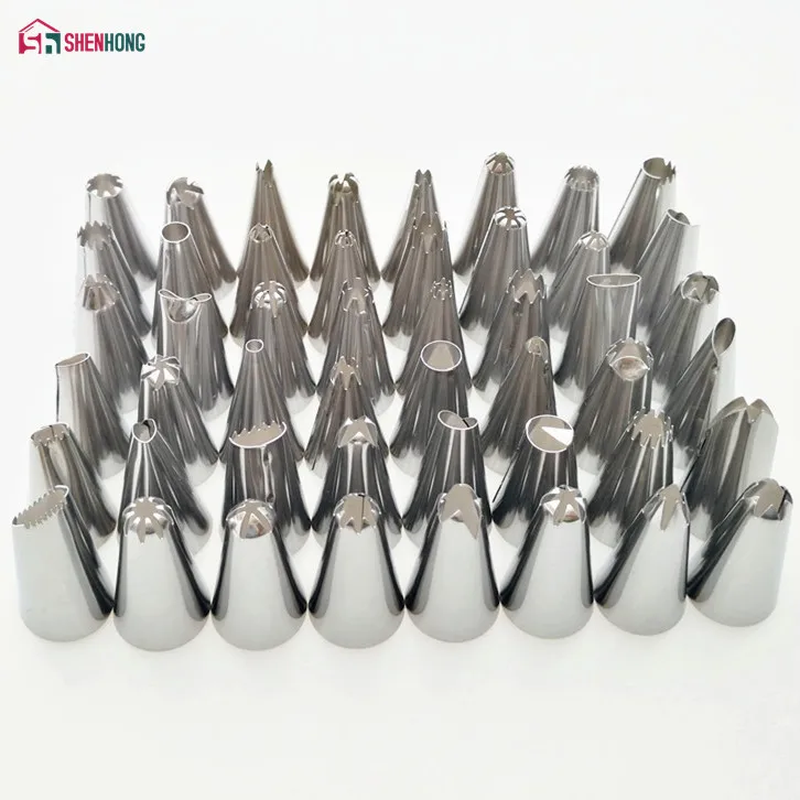 

SHENHONG 48PCS Icing Piping Tips Set Tulip Nozzles Rose Flowers Cupcake Maker Cake Decorating DIY Pastry Dessert Baking Tool