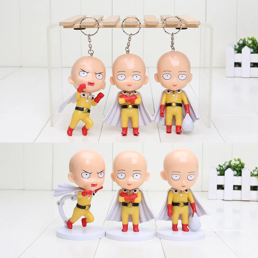 3 шт./компл. 10 см аниме ONE PUNCH MAN фигурку Nendoroid Сайтама Цифры брелок ONE PUNCH-MAN/Сайтама модель игрушки