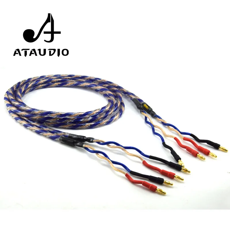 ATAUDIO Hifi Speaker Cable High Quality 6N OFC Speaker Wire 1m 2m 3m on