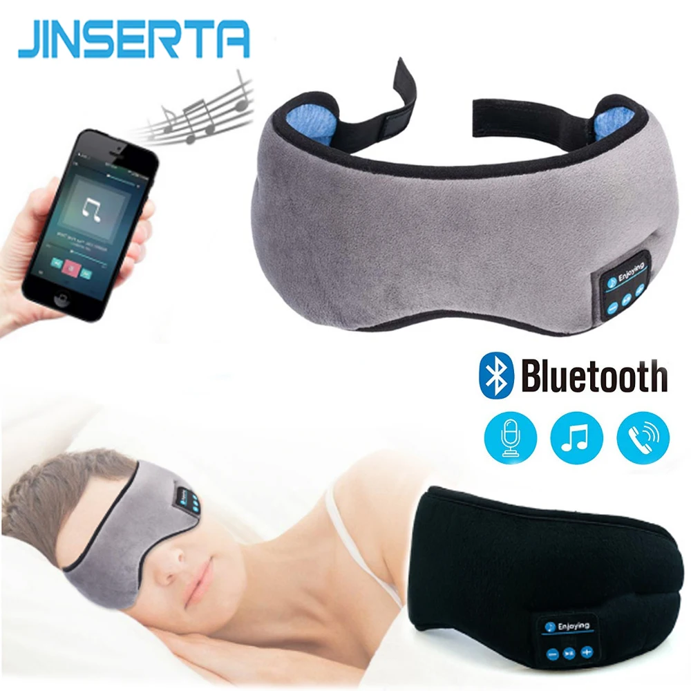 JINSERTA 2020 Беспроводные стерео Bluetooth наушники маска для сна Мягкие Наушники