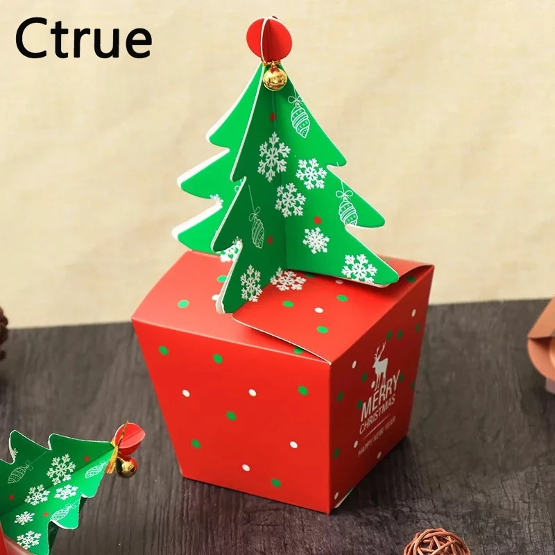 20 шт./лот Елки коробка конфет Cookie Cholocate Коробки год Merry christmas box настоящий подарок сумка Новогоднее украшение