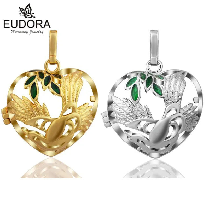 Eudora Harmony Bola подвеска клетка золотого цвета с рисунком сердца подходящая к