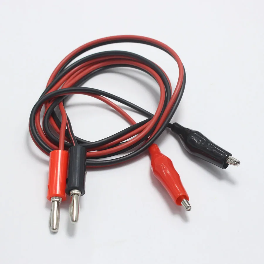 1Pcs 1meter Red and Black Testing Cord Lead with Alligator Clip and 4mm