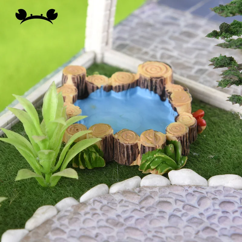 

12pcs/lot lovely Resin Mini Lotus Pond Micro Fairy Garden Miniature Dollhouse Decor DIY Accessories figure toys