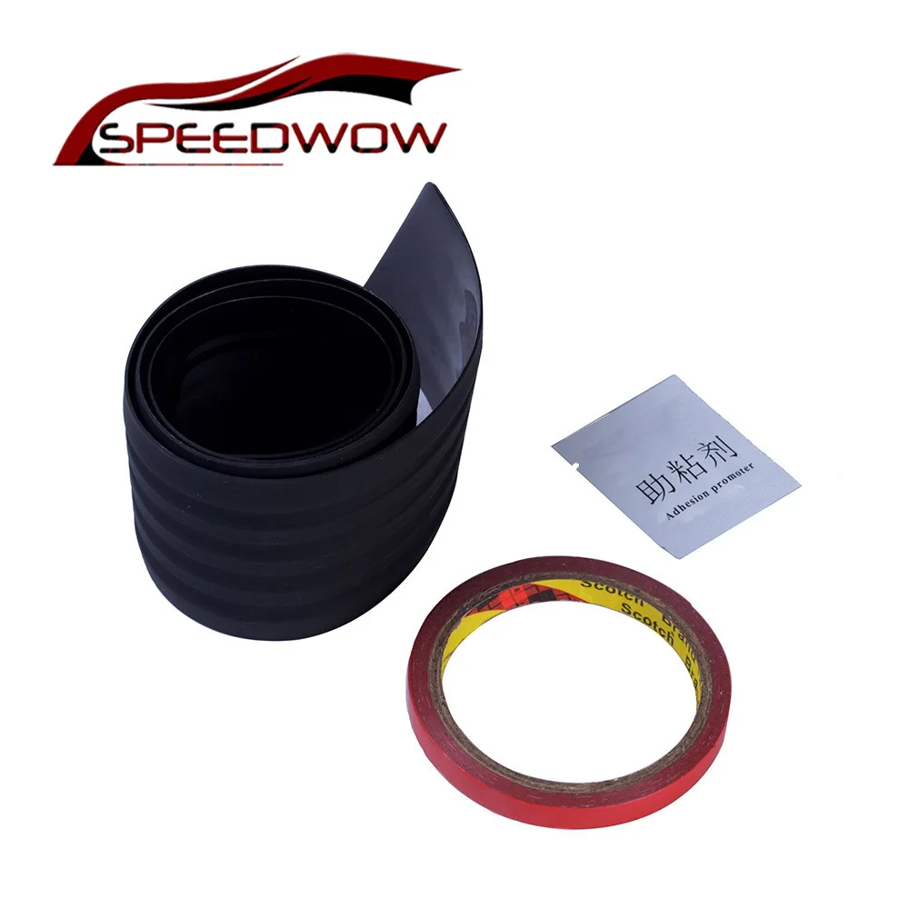 

SPEEDWOW Car Rapid Rubber Rear Guard Bumper Protect Trim Cover Pad Scuff Sill Protector Scuff Black Rubber Rear Guard Bumper
