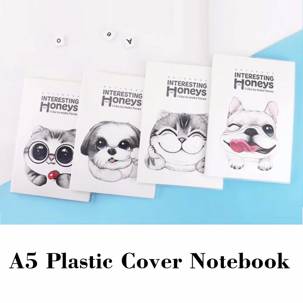 

A5 Cute Animal Notebook Interesting Honeys Plastic Cover Note book 206*142mm, 80 sheets/ 160 pages