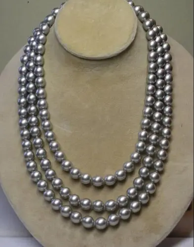 

ddh001473 SOUTH SEA PERFECT 9-10MM GRAY NATURAL PEARL NECKLACE 50