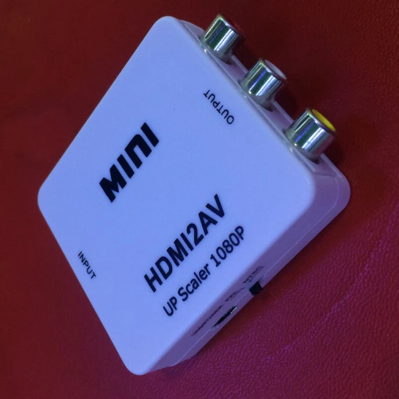 100pcs/lot Mini HD Video Converter Box HDMI to AV/CVBS L/R Video Adapter 1080P HDMI to AV Converter Support NTSC and PAL Output