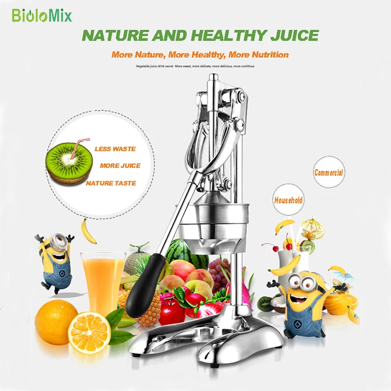 Stainless Steel manual hand press juicer squeezer citrus lemon orange pomegranate fruit juice extractor commercial or household-4