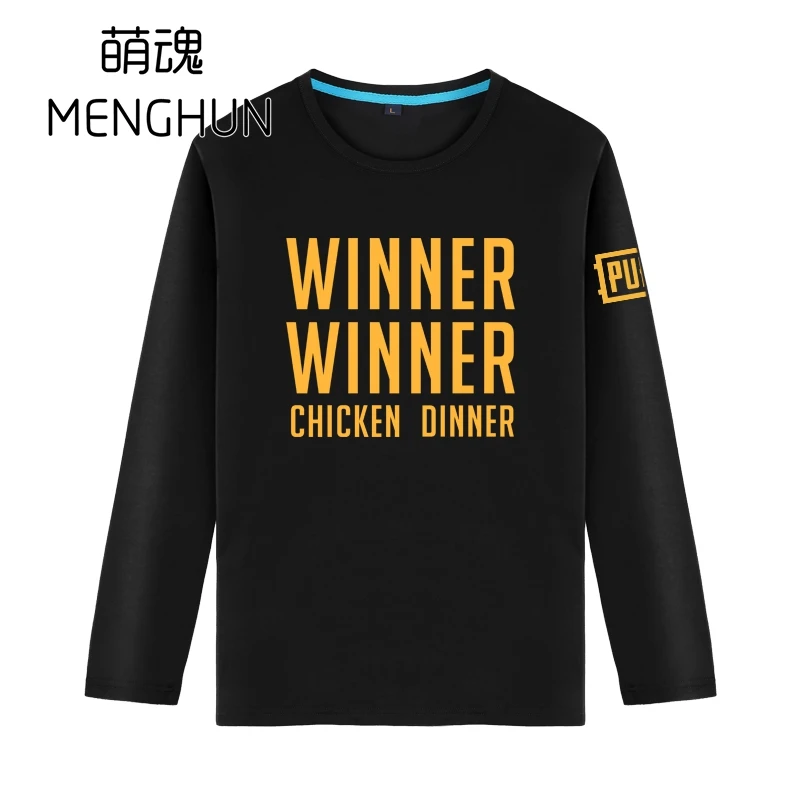WINNER CHICKEN DINNER Long sleeve cotton t shirts PUBG Autumn ac1186 | Мужская одежда