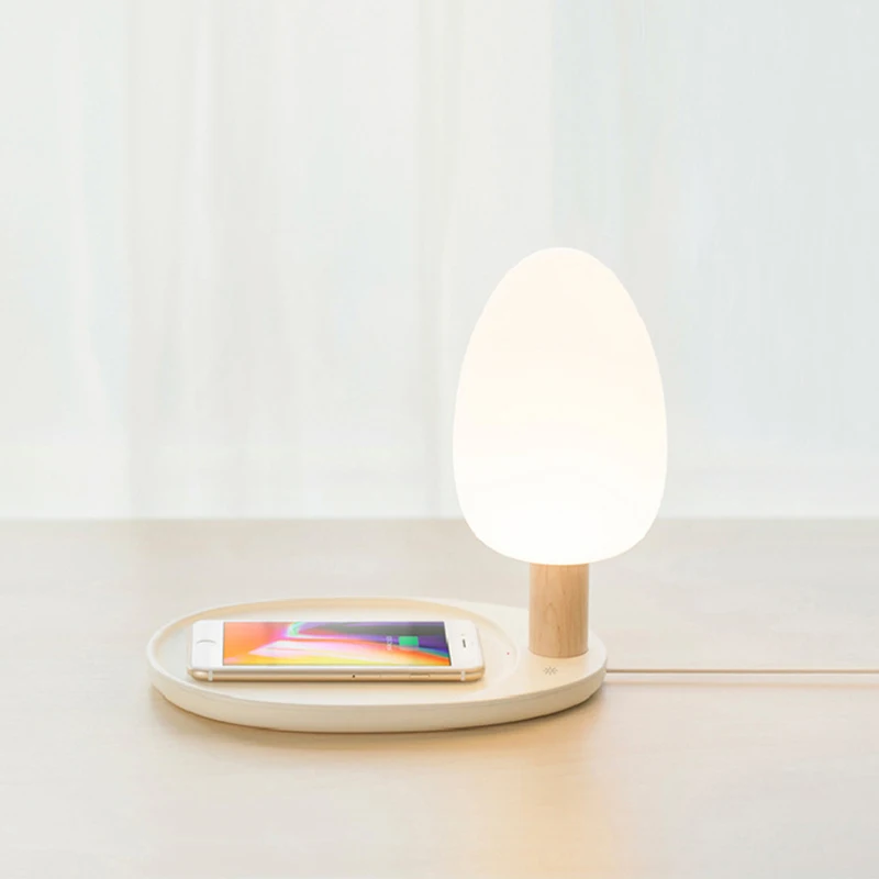 

DOITOP Wireless Charger For Iphone X 8 8 Plus Nokia Lumia Creatived Colorful Touch Switch LED Night Light Bedside Lamp Charger