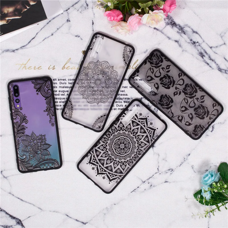 Case For Huawei P20Lite Cases Luxury 3D Relief Lace Flower TPU + PC Silicone Case For Huawei P8 P9 P10 P20PRO Mate10 Case Coque (7)