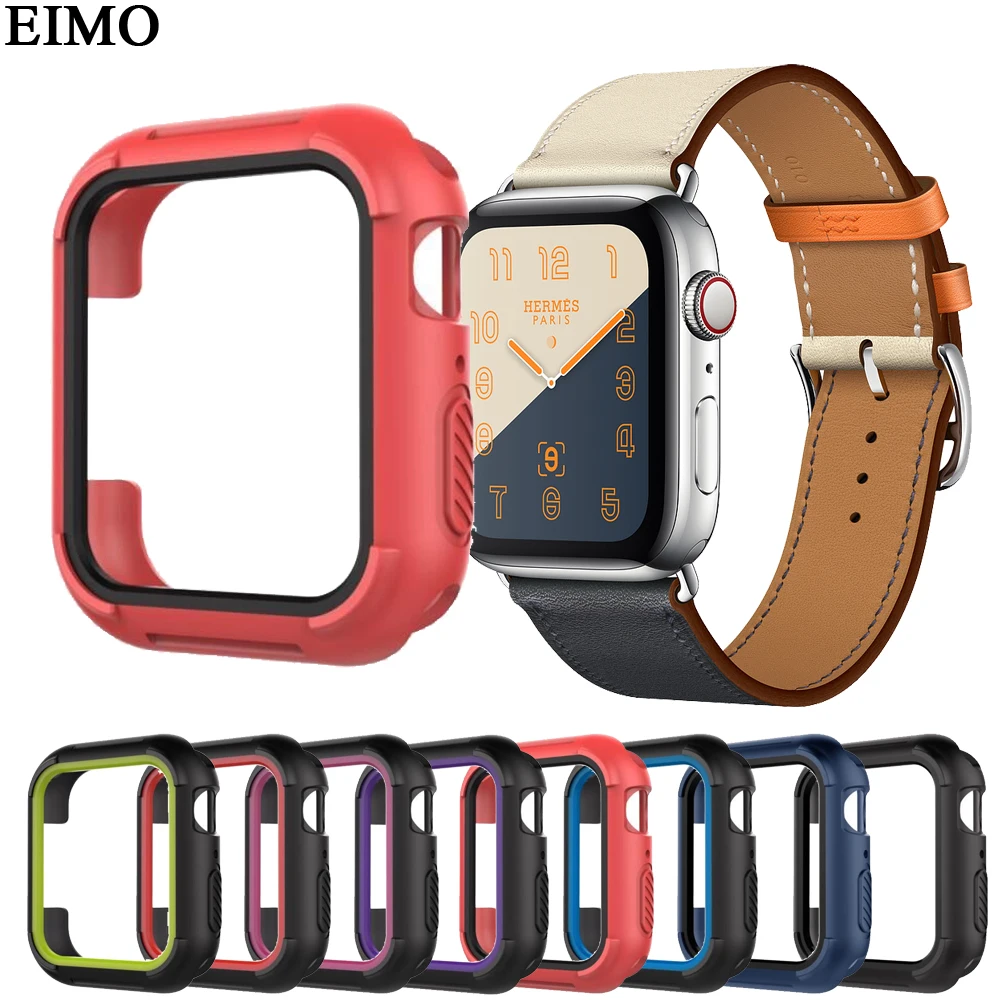 

EIMO Protective cases cover For Apple watch 4 Case 44MM 40MM iwatch band 4 Replacement Silicone TPU Protection frame