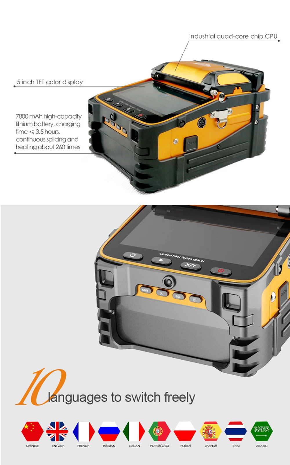 signalfire AI-9 optical splicing machine fiber fusion splicer built in VFL power meter function